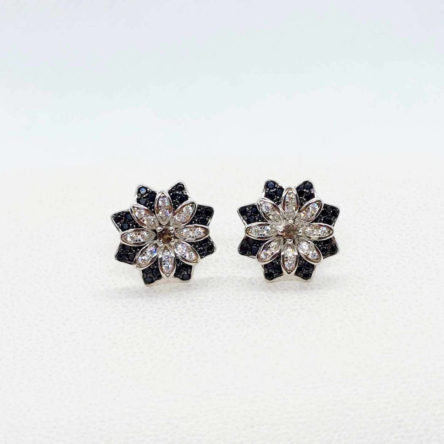 Natural Smokey Quartz and Black Spinel Set in Sterling Silver