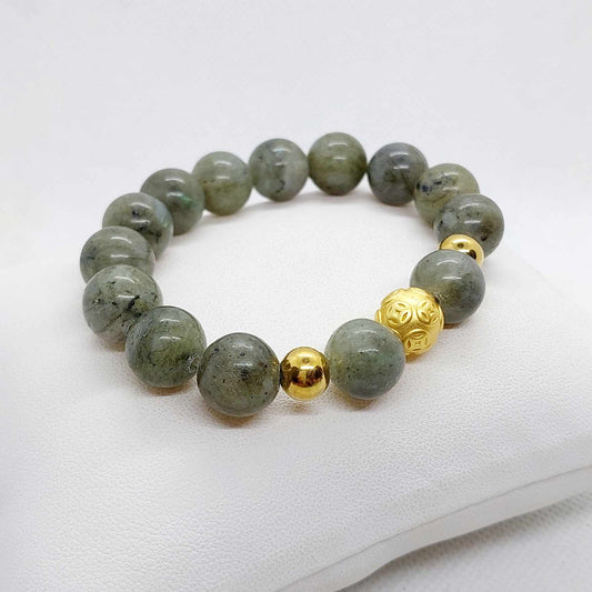 Natural Labradorite Bracelet in 12mm Stones