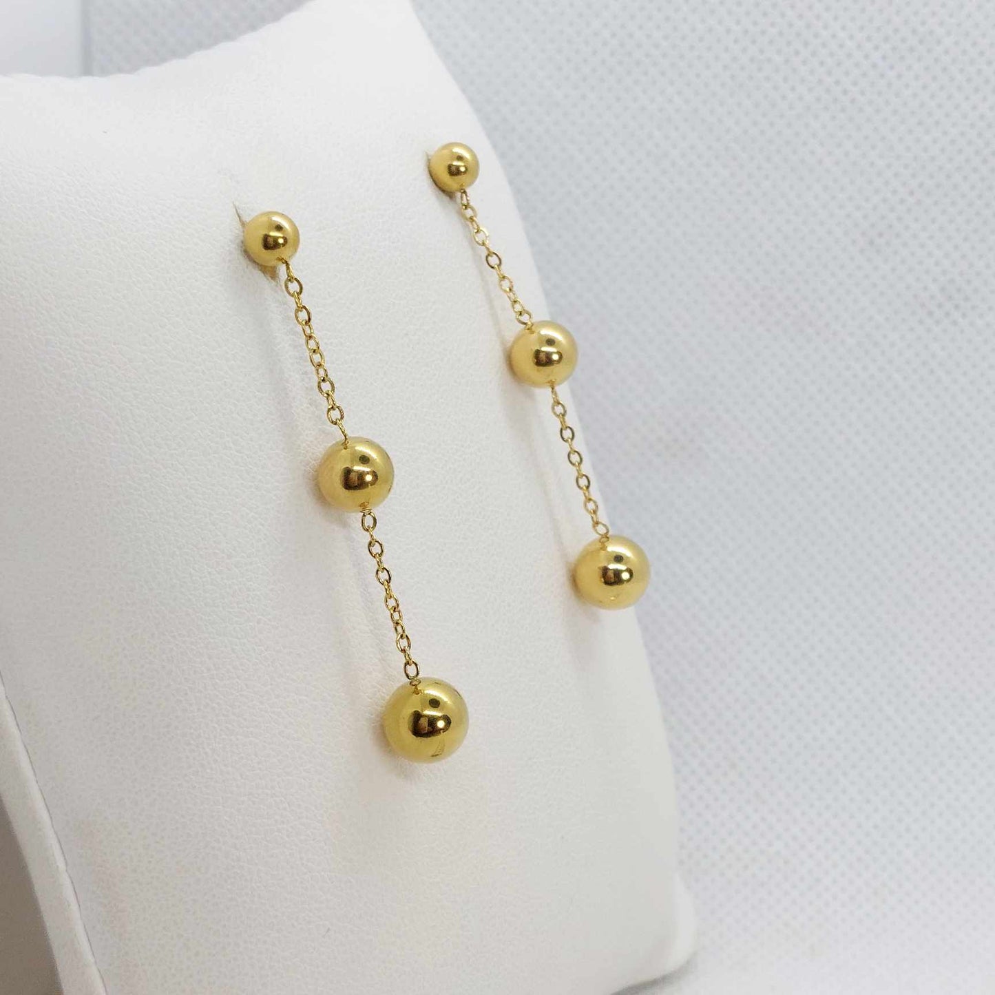 Dangle Earrings in Gold Plated Stainless Steel