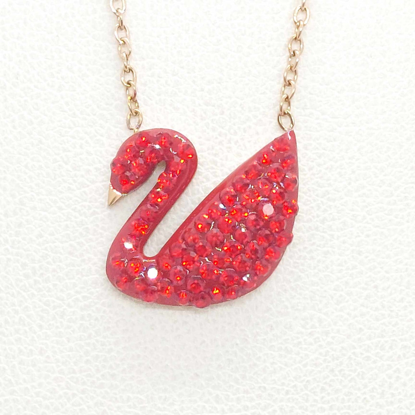 Swan Pendant in Zircon with Gold Plated Stainless Steel with Chain Necklace