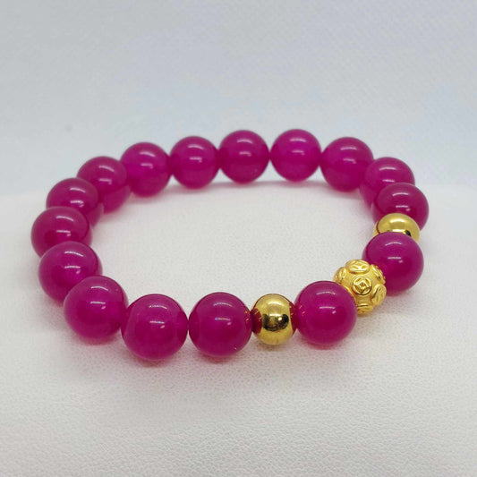 Natural Pink Tourmaline Bracelet in 10m Stones