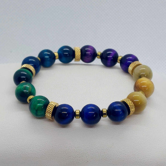 Mixed Tiger Eye Bracelet in 1Omm Stones
