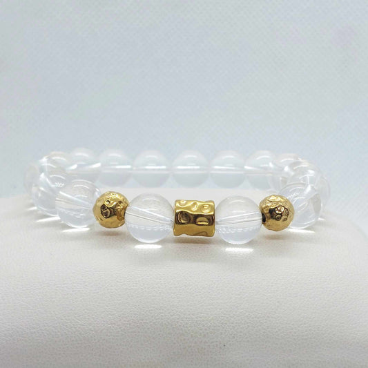 Natural Clear Crystal Quartz Bracelet in 10m Stones
