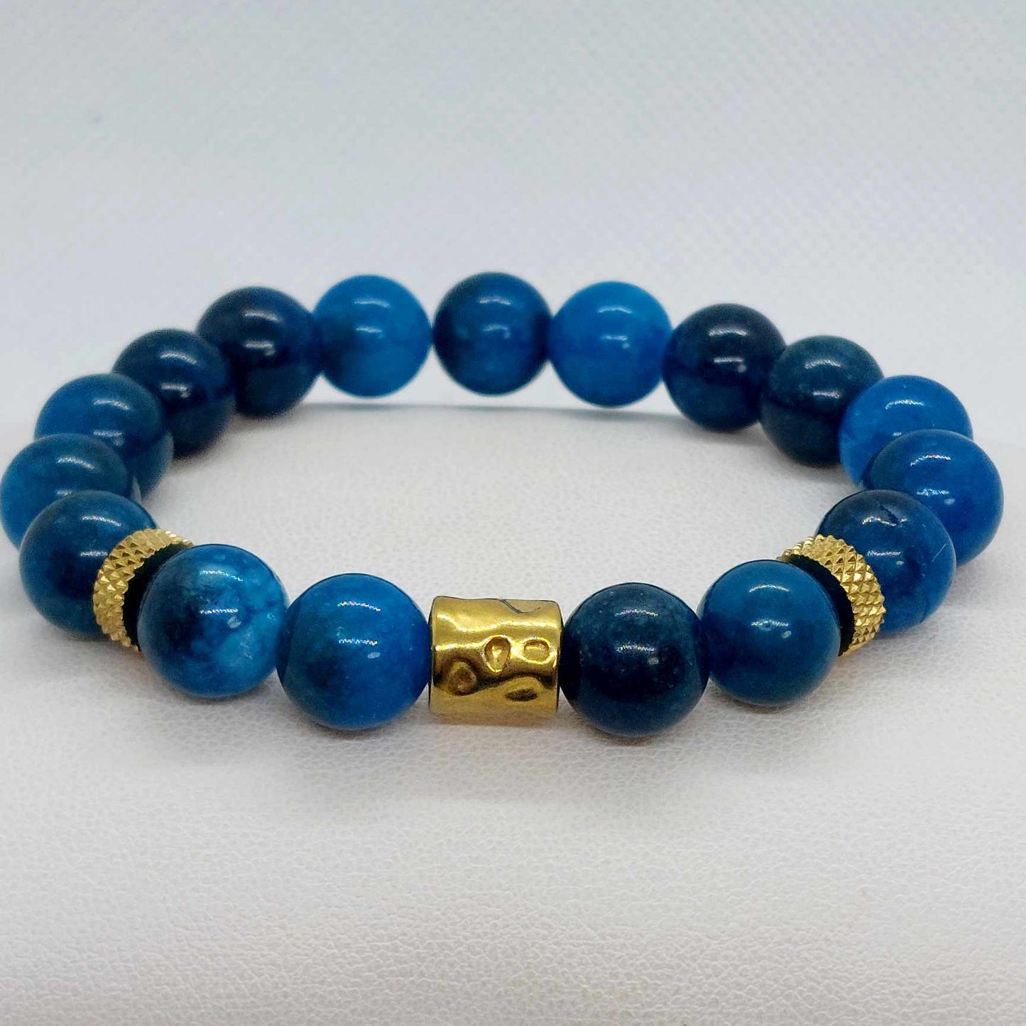 Natuurlijke Blauwe Apatiet Armband met 10mm Kralen
