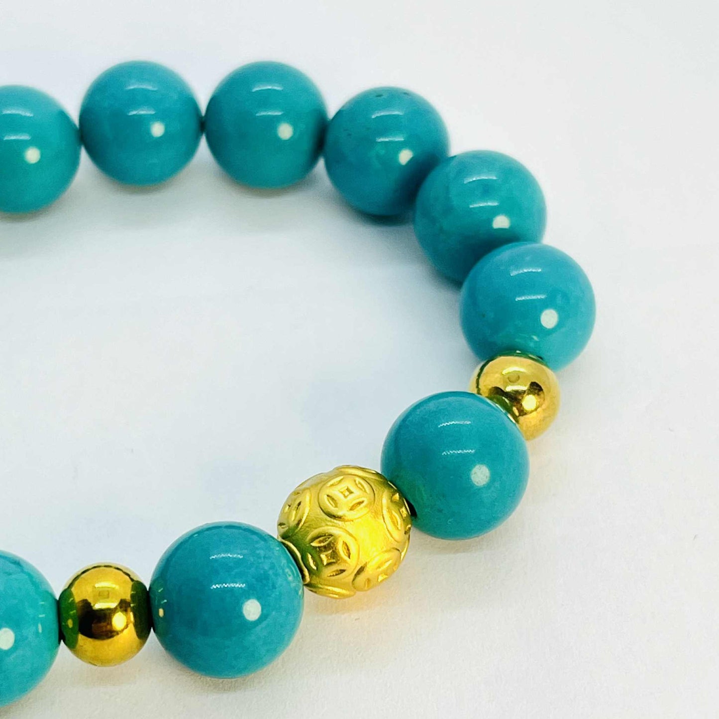 Natural Turquoise Bracelet in 12mm Stones