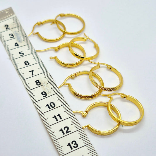 Hoop Earrings in Gold Plated Stainless Steel