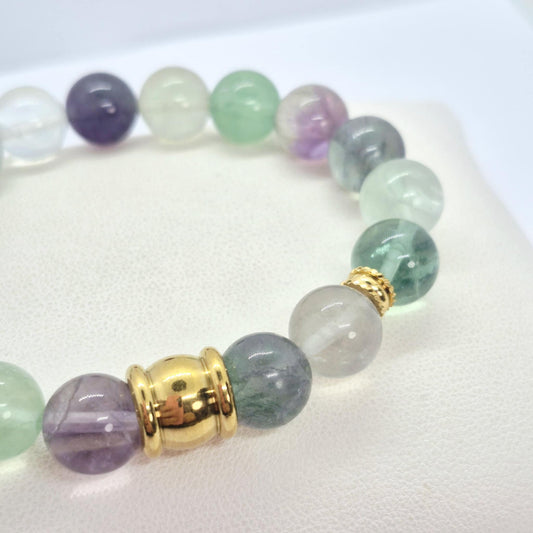 Natural Fluorite Bracelet in 10mm Stones