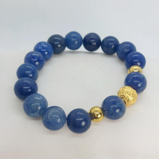 Natural Blue Aventurine Bracelet in 12mm Stones