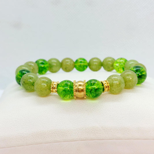 Natural Peridot Bracelet with 10mm Stones