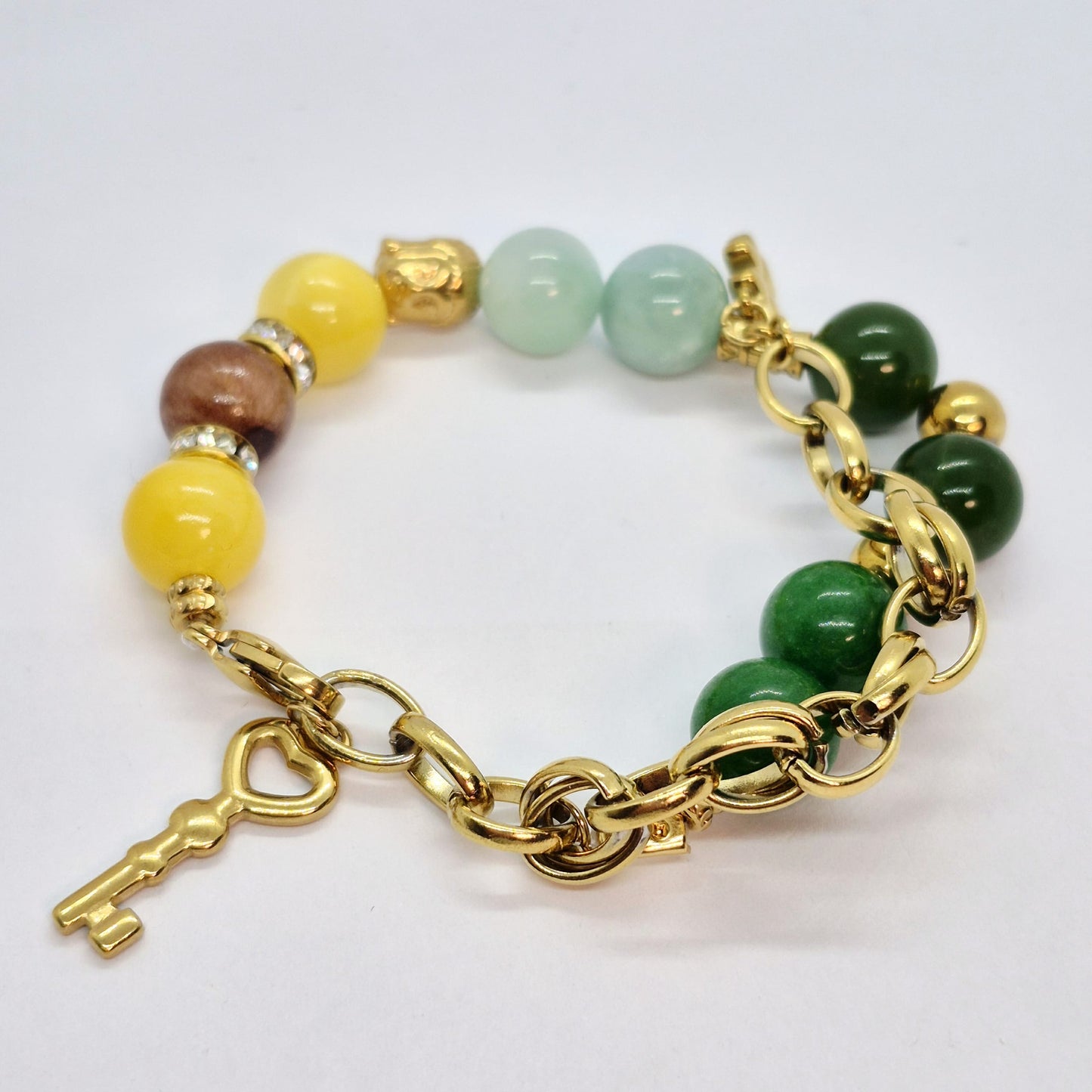 Natural Mixed Jade Bracelet in 12mm Stones