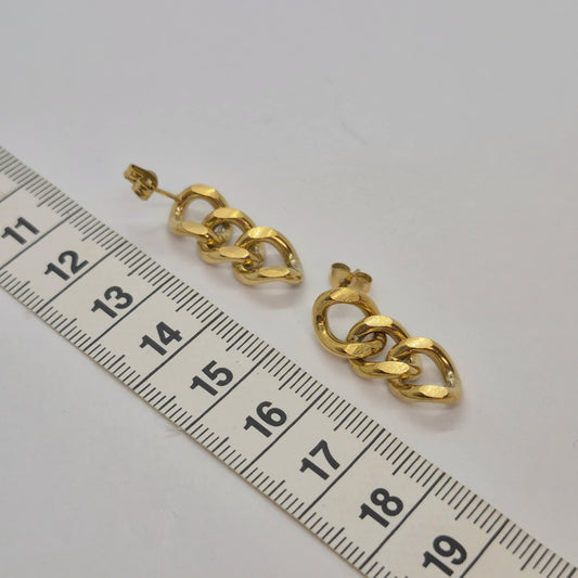Stainless Steel Gold Plated Dangle Earrings