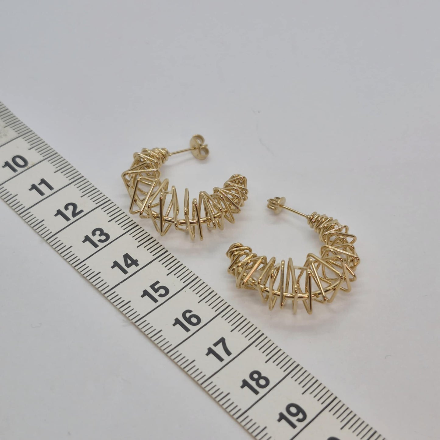 Large Half Hoop Earrings in Gold Plated Stainless Steel