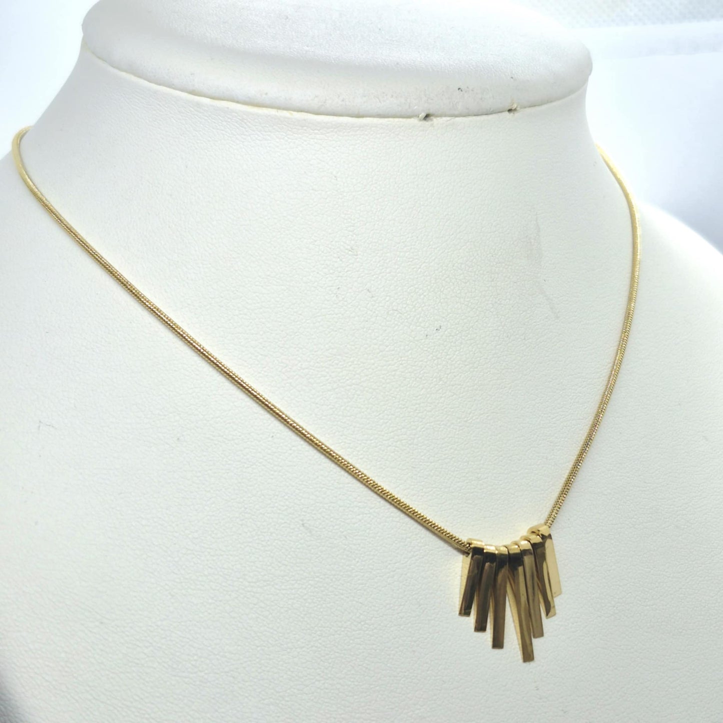 Geometric Pendant in Gold Plated Stainless Steel with Chain Necklace