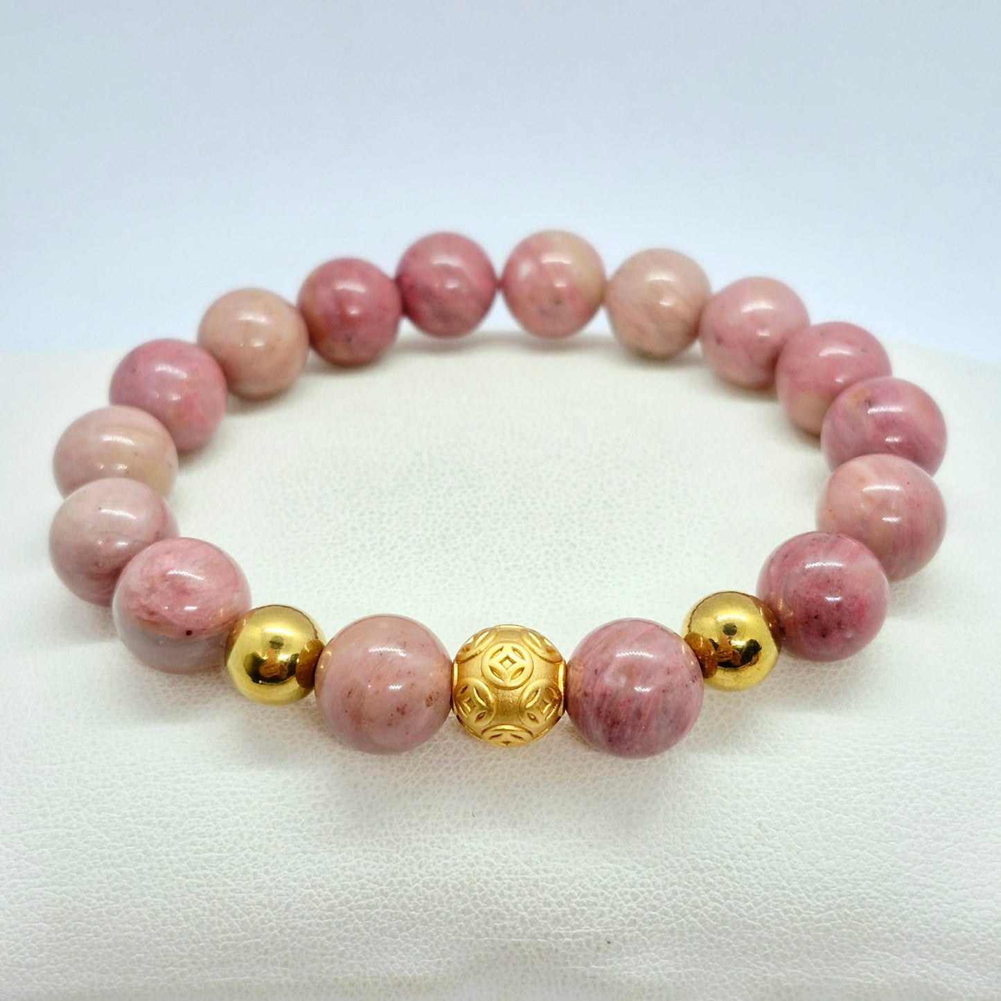 Natural Rhodonite Bracelet in 10mm Stones