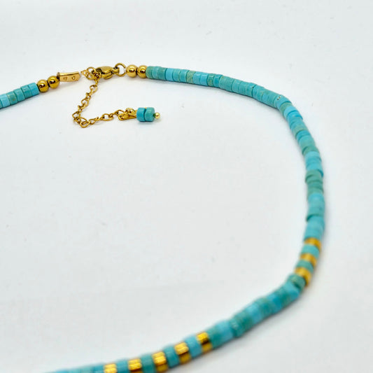 Natural Turquoise Choker in 4mm Stones