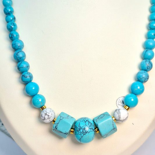 Natural Turquoise Stone Necklace Choker in 8-16mm Stones