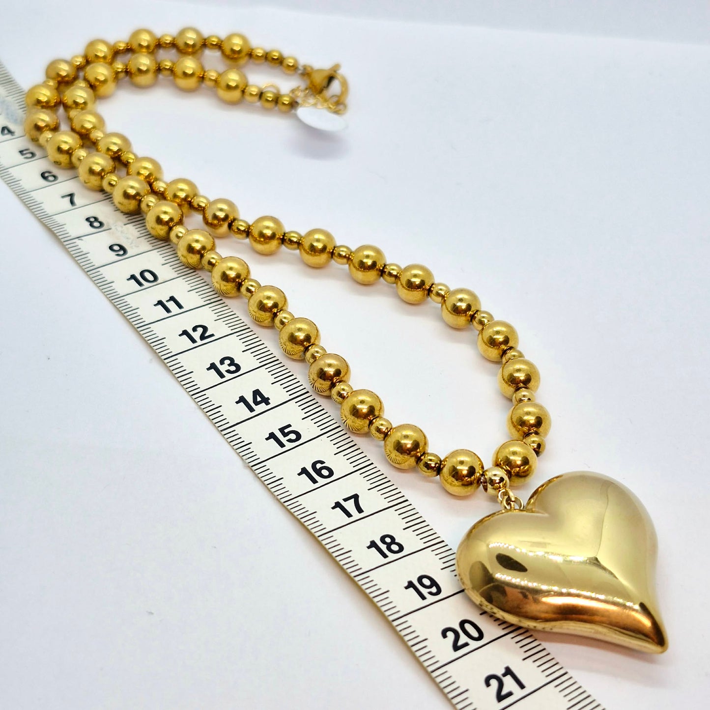 Heart Pendant Necklace in Gold Plated Stainless Steel