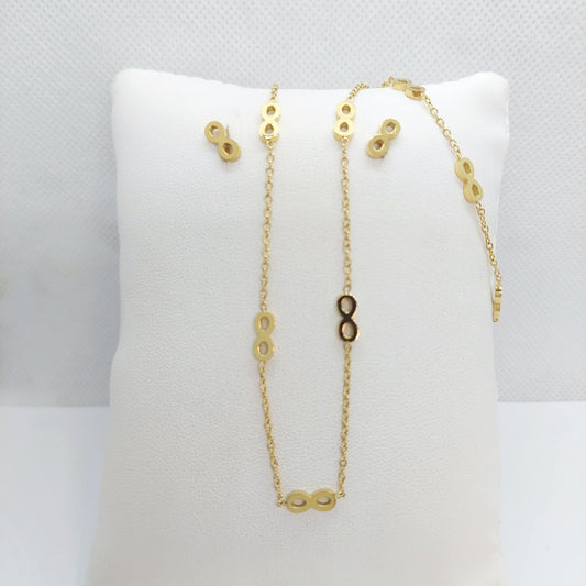 Infinity Set Gold Plated Stainless Steel