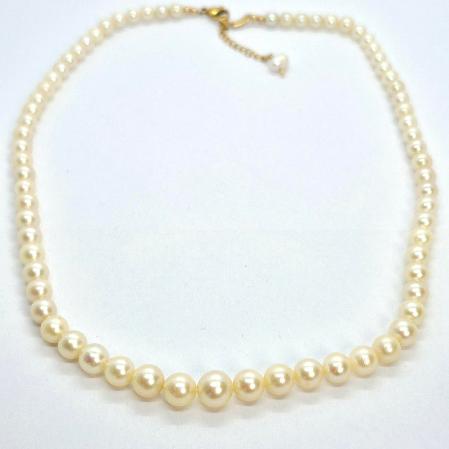 Natural Vintage Pearl Necklace Refurbished Perfect Round Pearls, Exceptional Quality