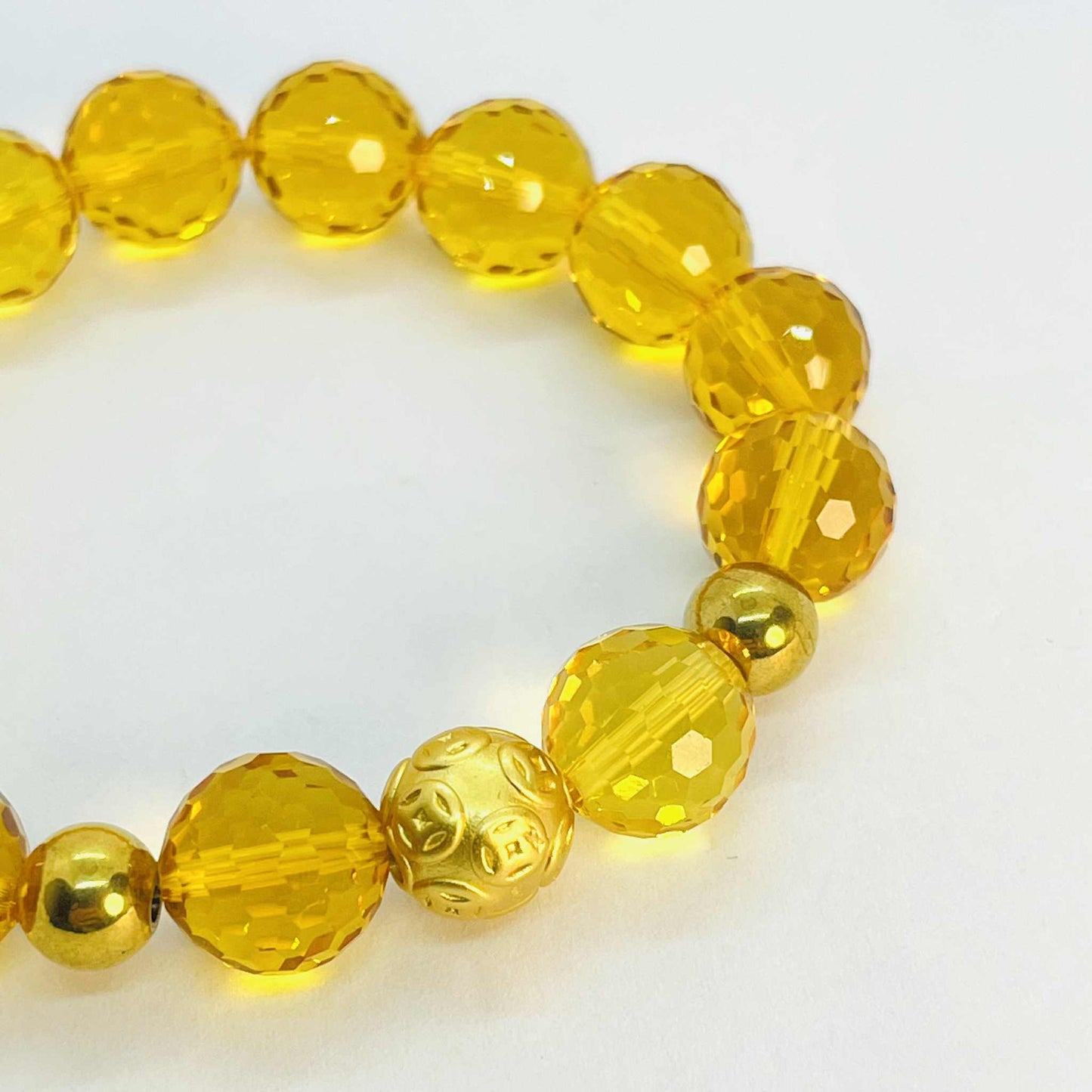 Natural Faceted Citrine Bracelet with 12mm stones
