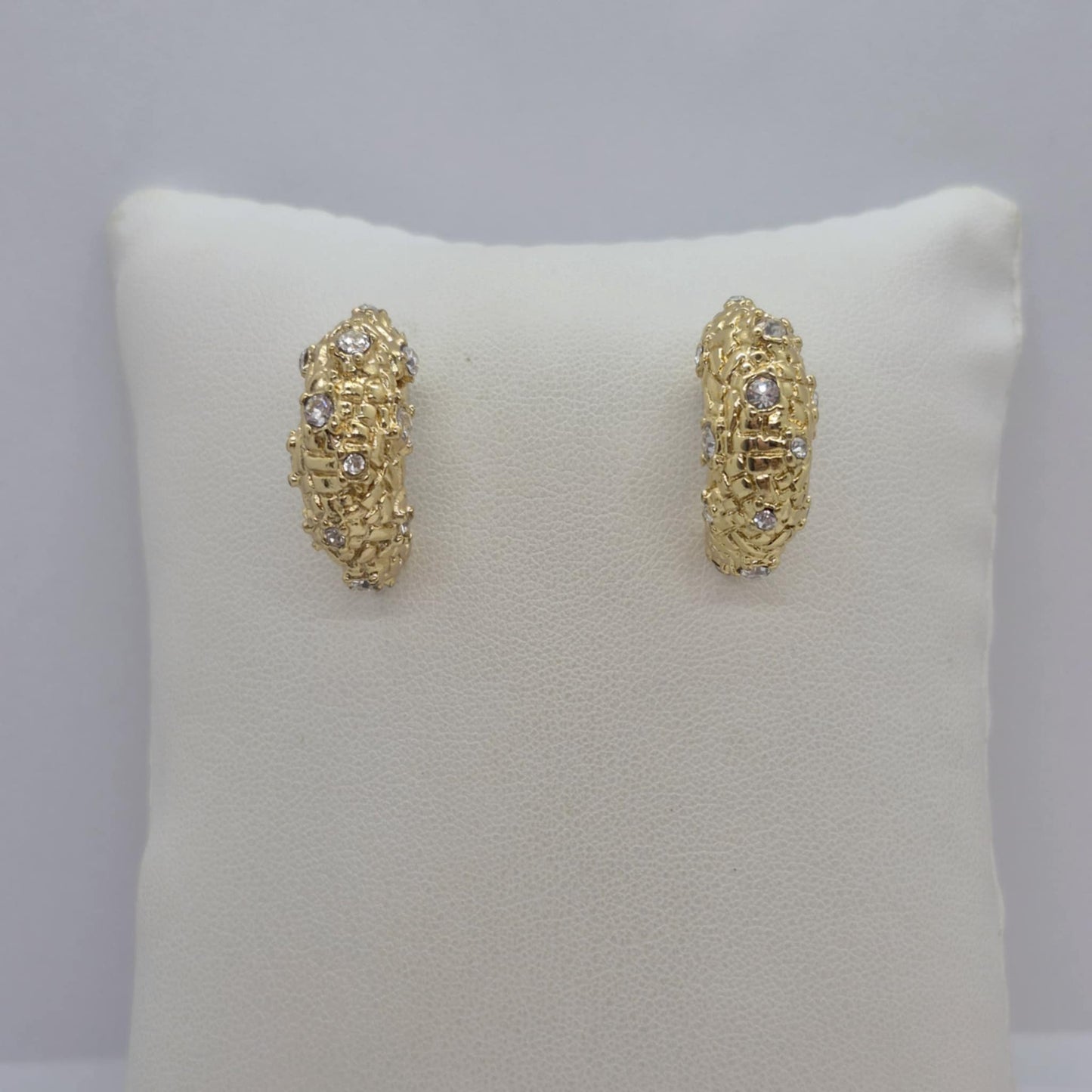 Large Half Hoop Earrings in Gold Plated Stainless Steel