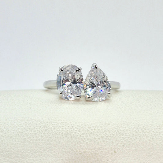 Natural Zirconia Stone Ring in Sterling Silver