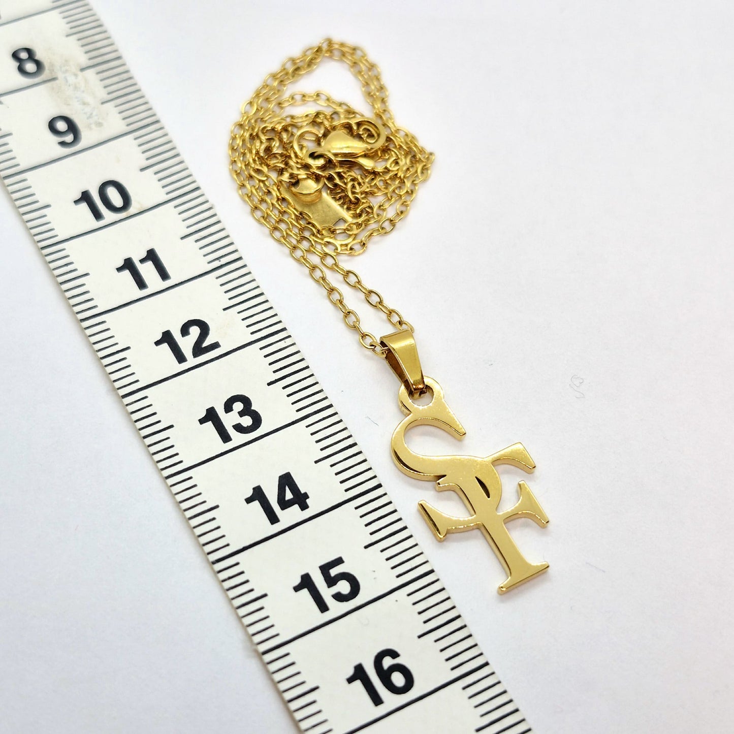 Customise your own - Two Initial Pendant In Stainless Steel with Chain Necklace