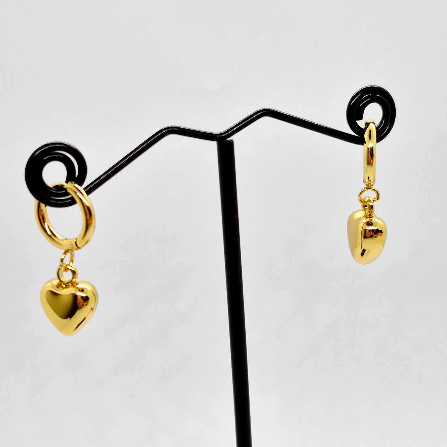 Heart Hoop Earrings in Gold Plated Stainless Steel