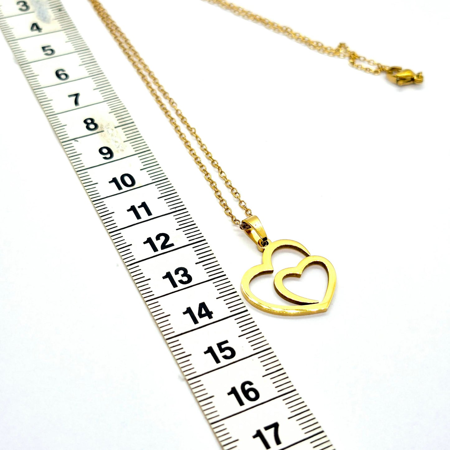 Heart in Heart Necklace in Gold Platted Stainless Steel