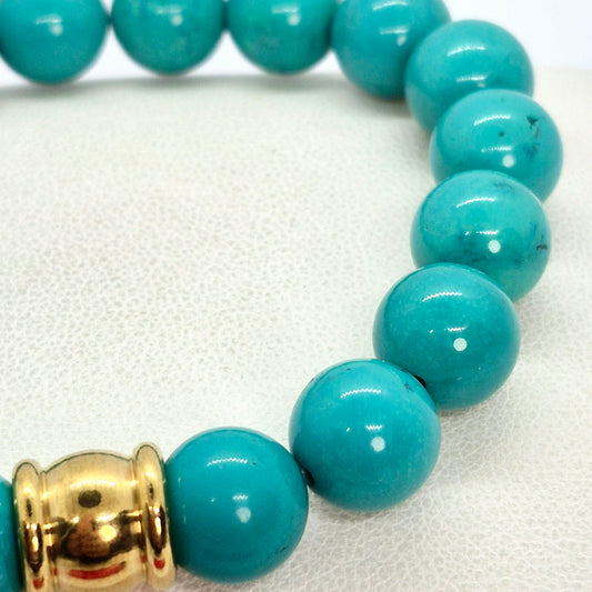 Natural Turquoise Bracelet in 10mm Stones