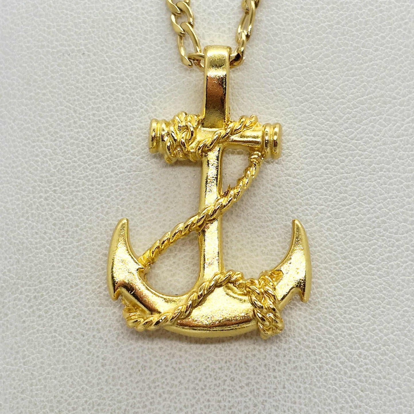 Anchor Pendant in Gold Plated Stainless Steel with Chain Necklace