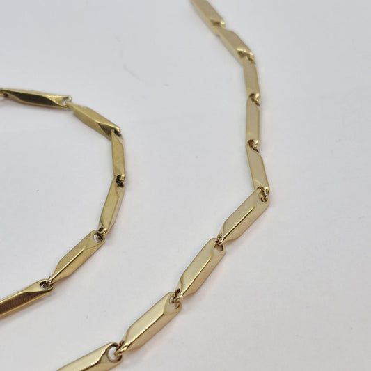 Gold Platted Stainless Steel Choker Necklace and Bracelet Set