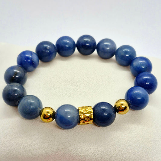 Natural Blue Aventurine Bracelet in 12mm Stones