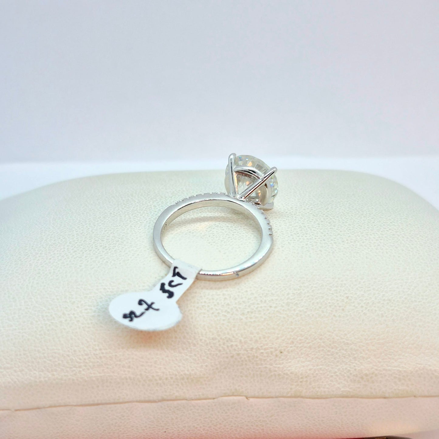 5ct Moissanite Diamond Ring in Sterling Silver