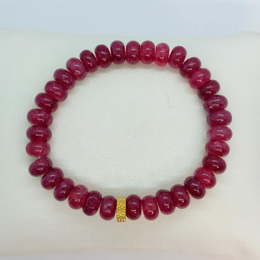 Natural Garnet Bracelet with 8x5mm Stones