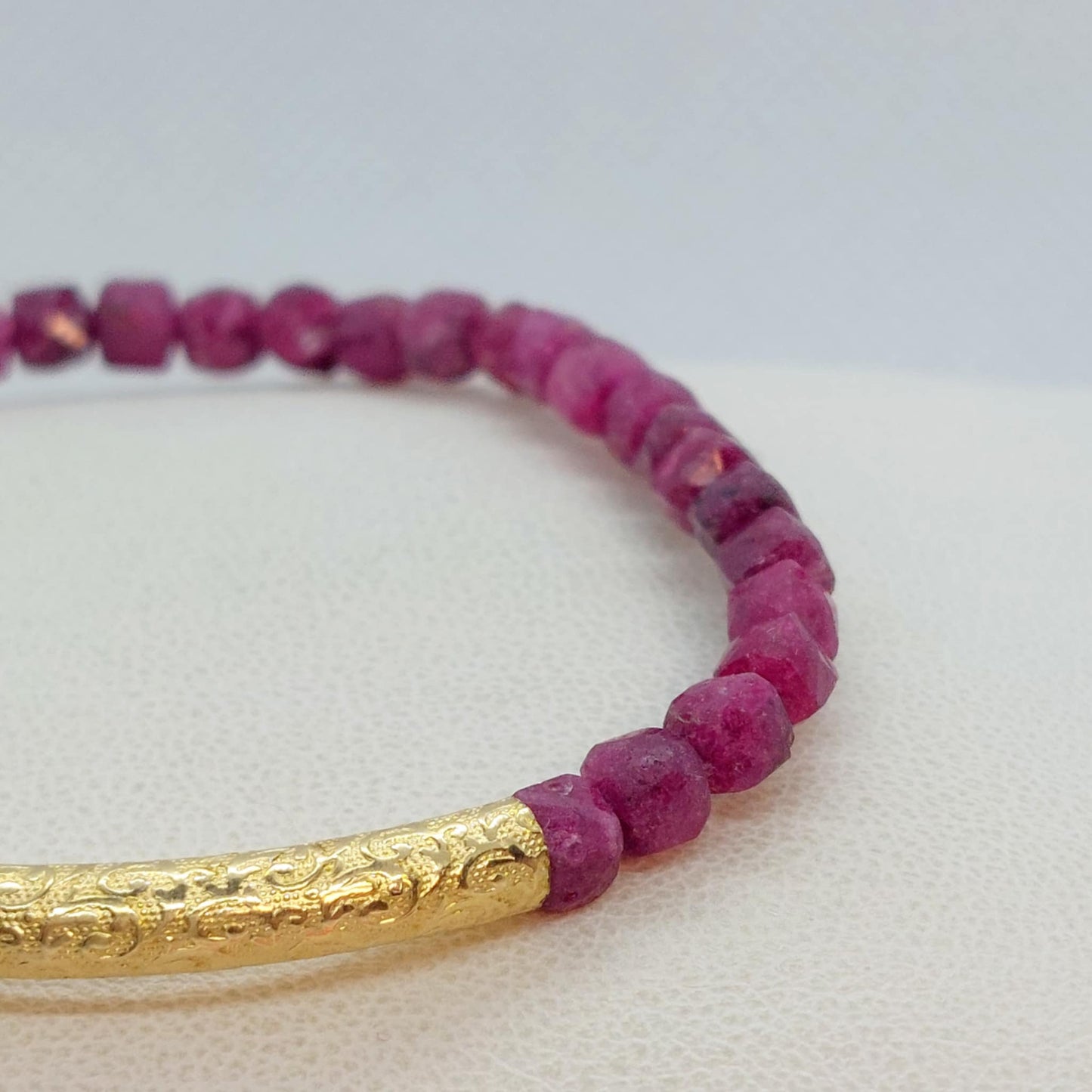 Natural Ruby Stone Bracelet with 4mm Stones