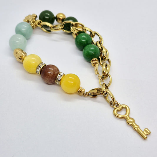Natural Mixed Jade Bracelet in 12mm Stones