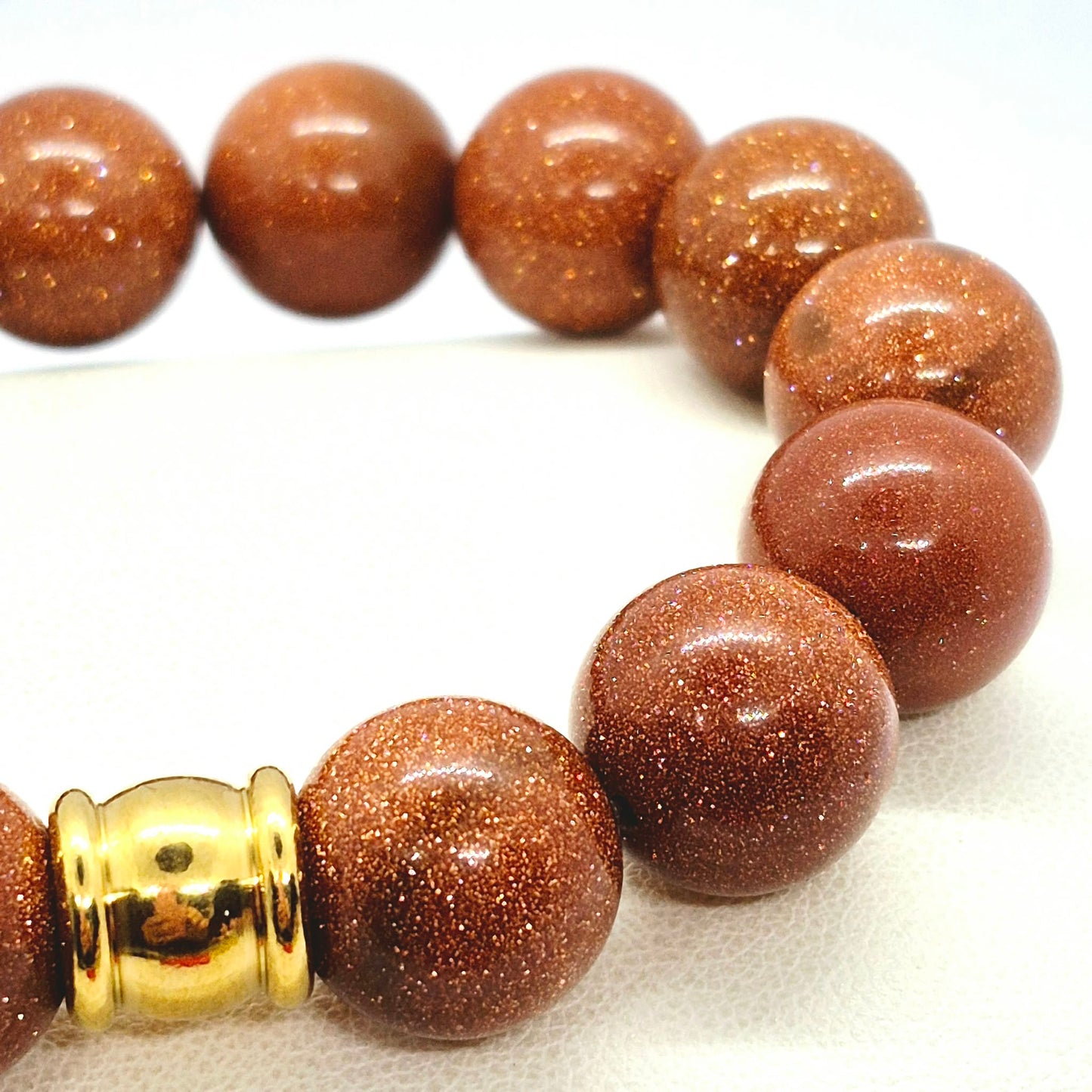 Natural Red Sandstone Bracelet in 14mm Stone