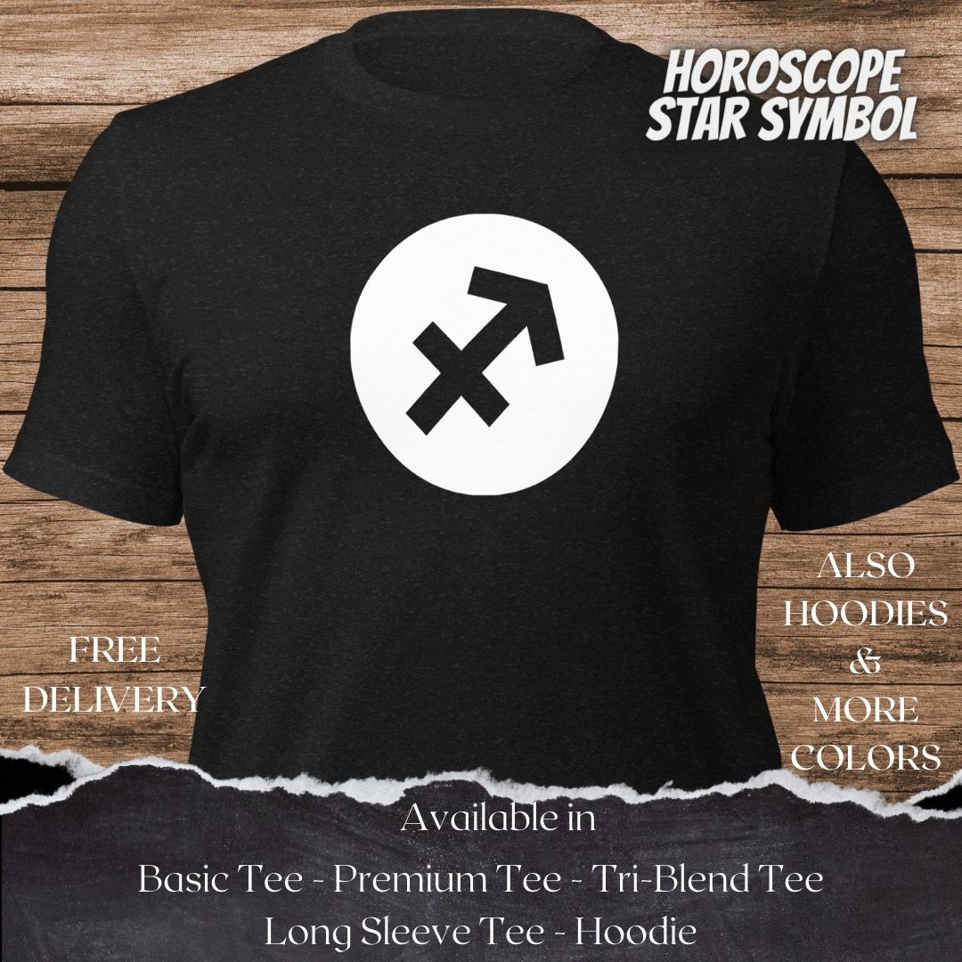 Sagittarius Star Symbol TShirt and Hoodie for Men and Women