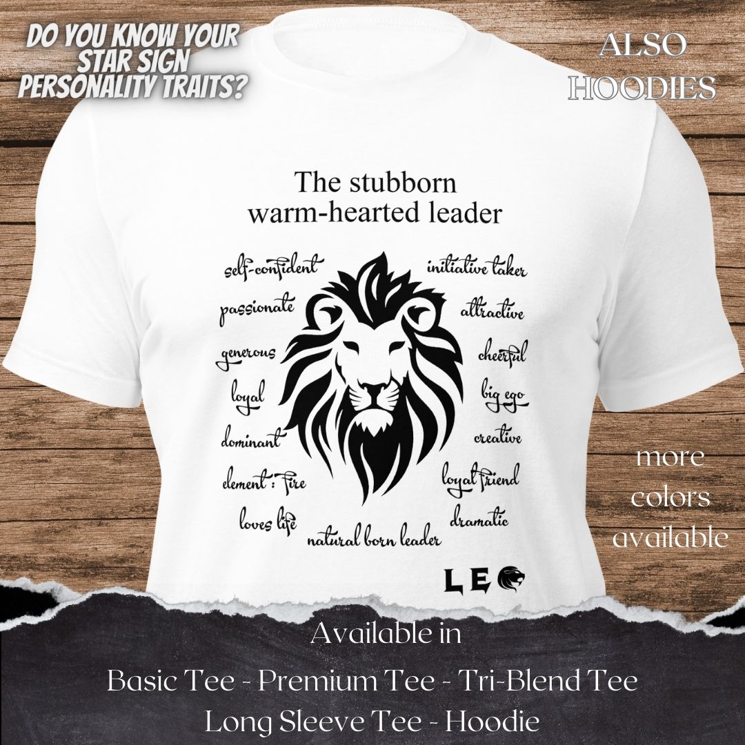 Leo Star Sign Personality Traits TShirt and Hoodie for Men and