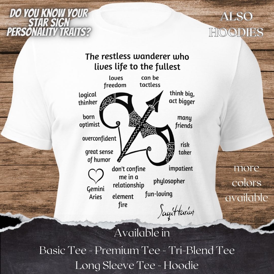 Sagittarius Star Sign Personality Traits TShirt and Hoodie for Men and Women