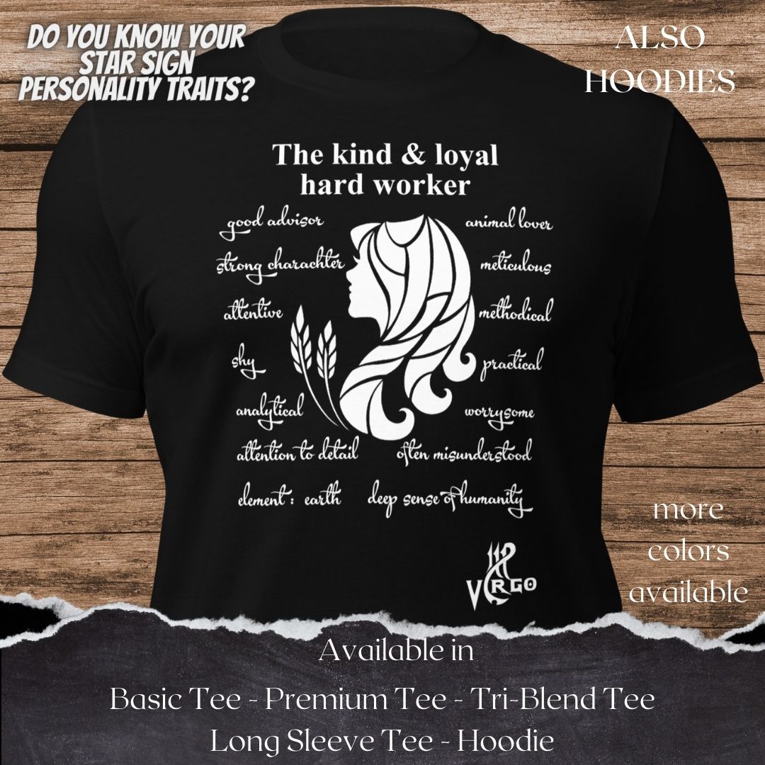 Virgo Star Sign Personality Traits TShirt and Hoodie for Men and Women