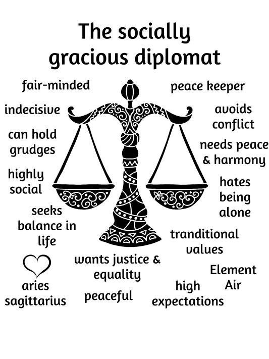 Libra Star Sign Personality Traits TShirt and Hoodie for Men and Women