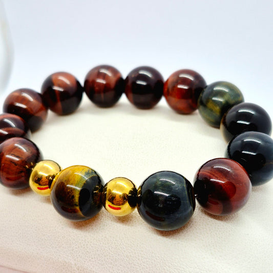 Natural Dark Red Tiger Eye in 14mm Stones
