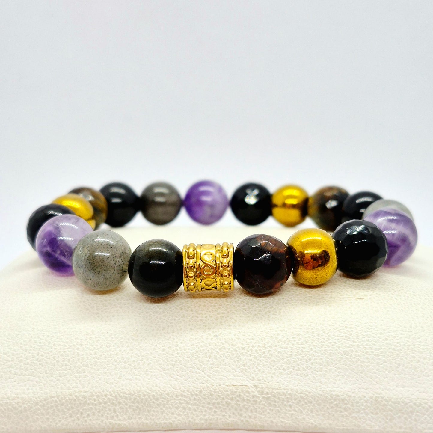 Protection Bracelet with a choice of Natural Stones like Obsidian, Onyx, Hematite, Amethyst, Labradorite & Tiger Eye