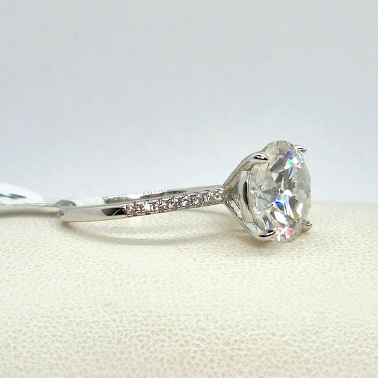 5ct Moissanite Diamond Ring in Sterling Silver
