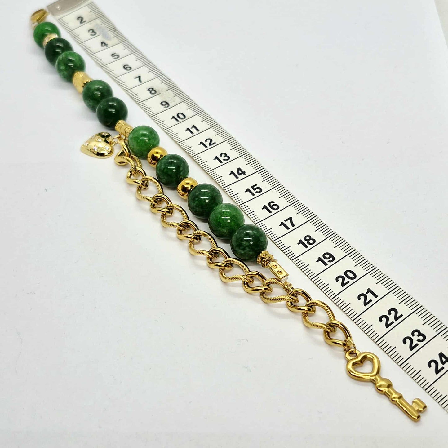 Natural Chinese Jade Bracelet in 12mm Stones
