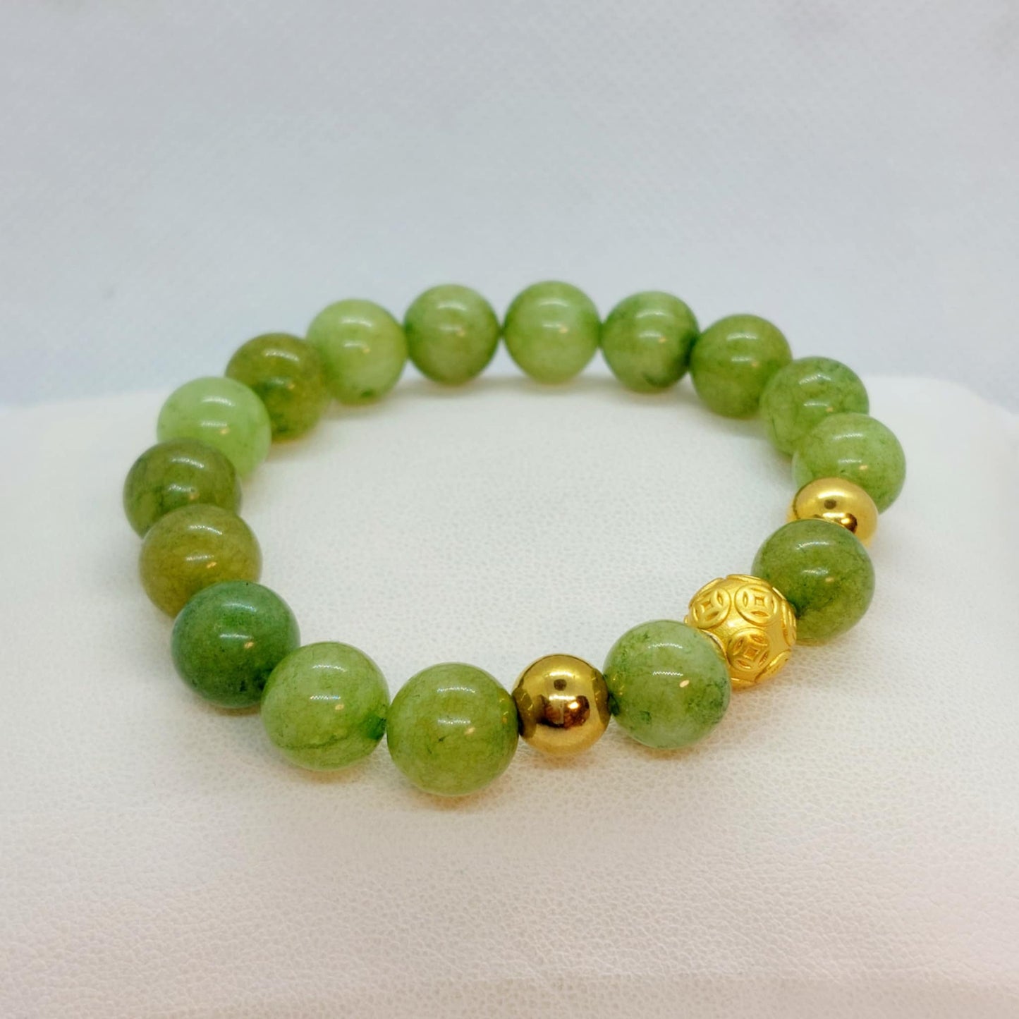 Natural Peridot Bracelet with 10mm Stones