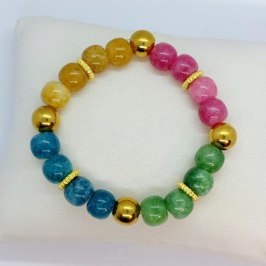 Natural Mixed Tourmaline Bracelet in 10m Stones