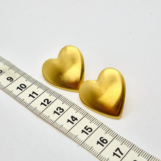 Heart Earrings in Gold Plated Stainless Steel